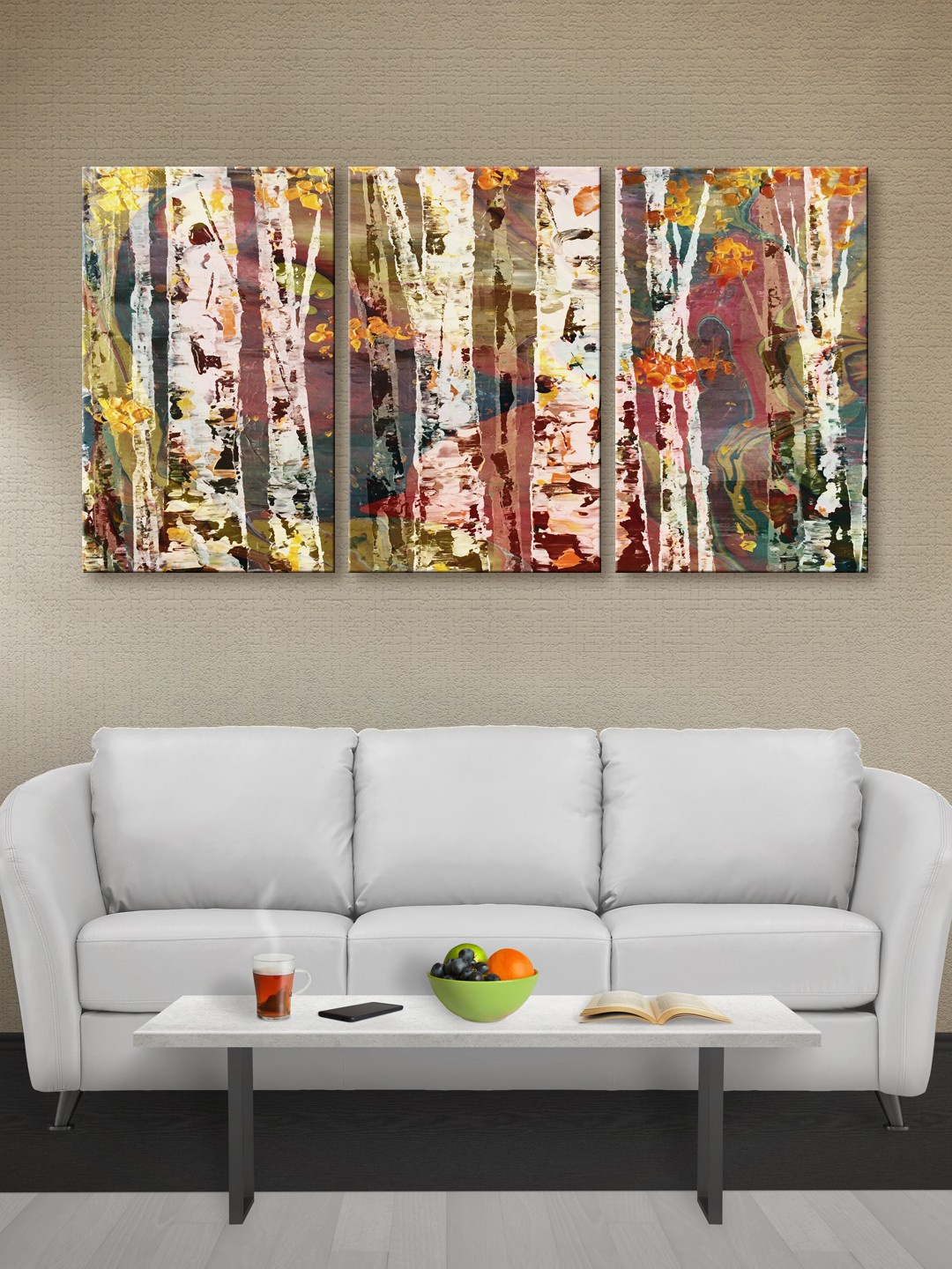 

999Store Brown & White Abstract Canvas Wall Art