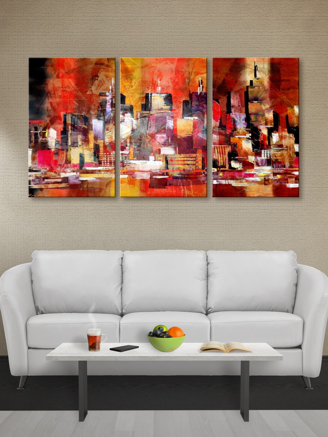 

999Store Multicoloured Abstract Canvas Wall Art, Multi