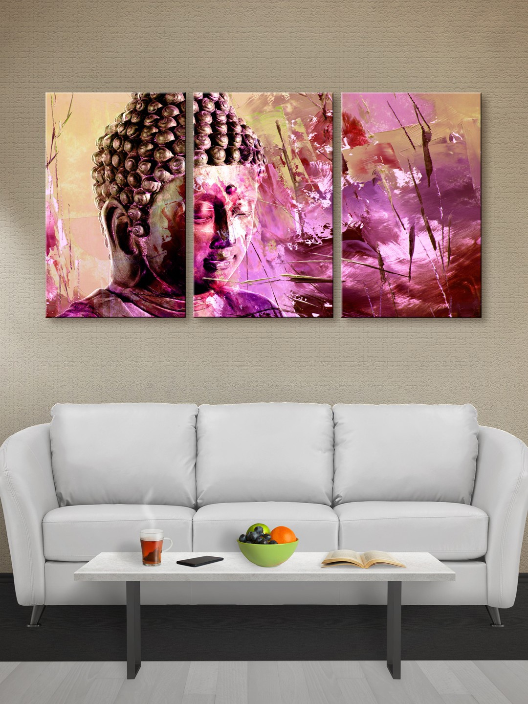 

999Store Brown & Pink Lord Buddha Canvas Wall Art