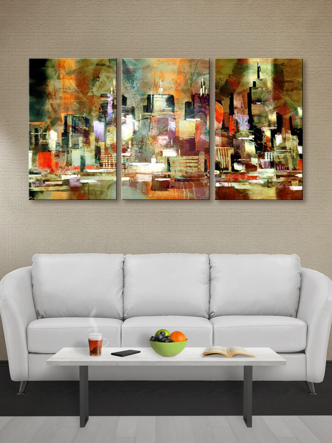 999Store Multicoloured Abstract Canvas Wall Art, Multi