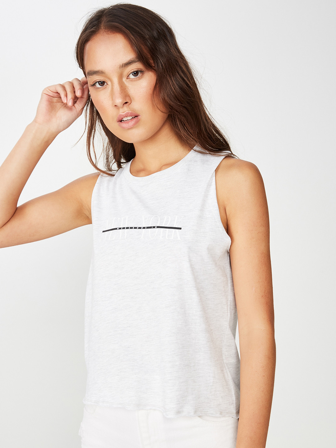 

COTTON ON Women Grey Solid Round Neck T-shirt