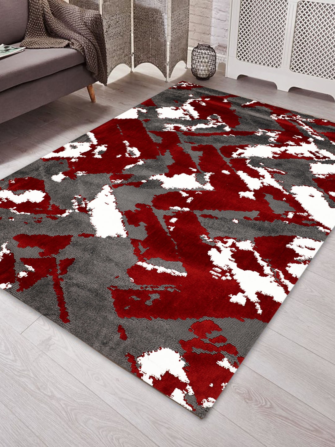 

PRESTO Multicoloured Printed Hand-Tufted Anti-Skid Polyester Carpet, Multi