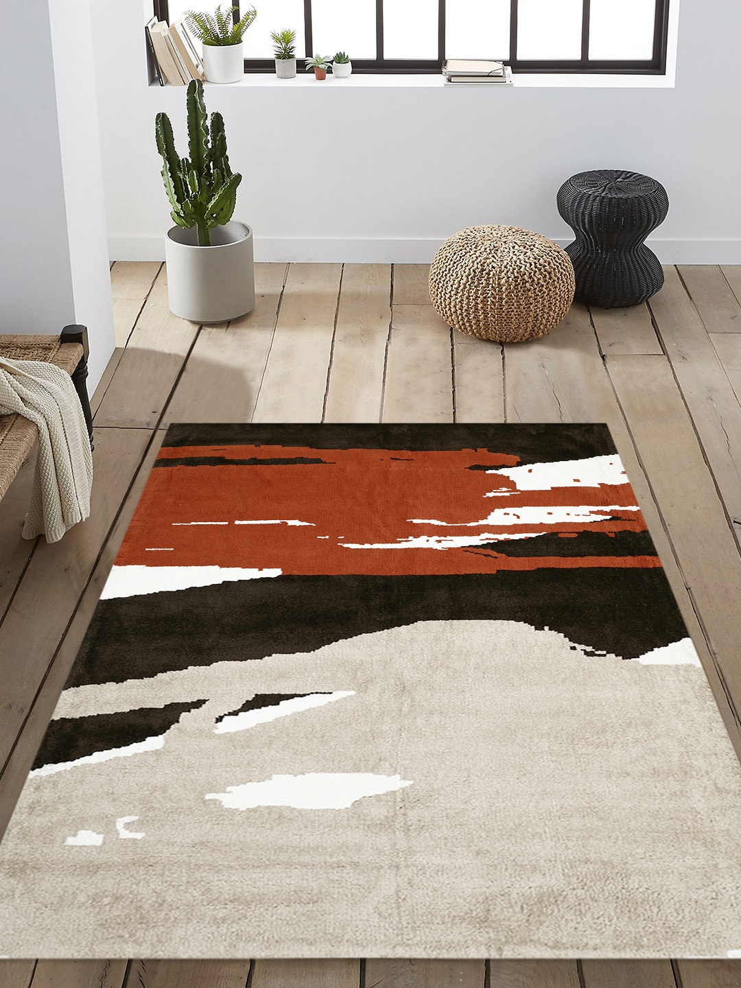 

PRESTO Multicoloured Printed Hand-Tufted Anti-Skid Polyester Carpet, Multi