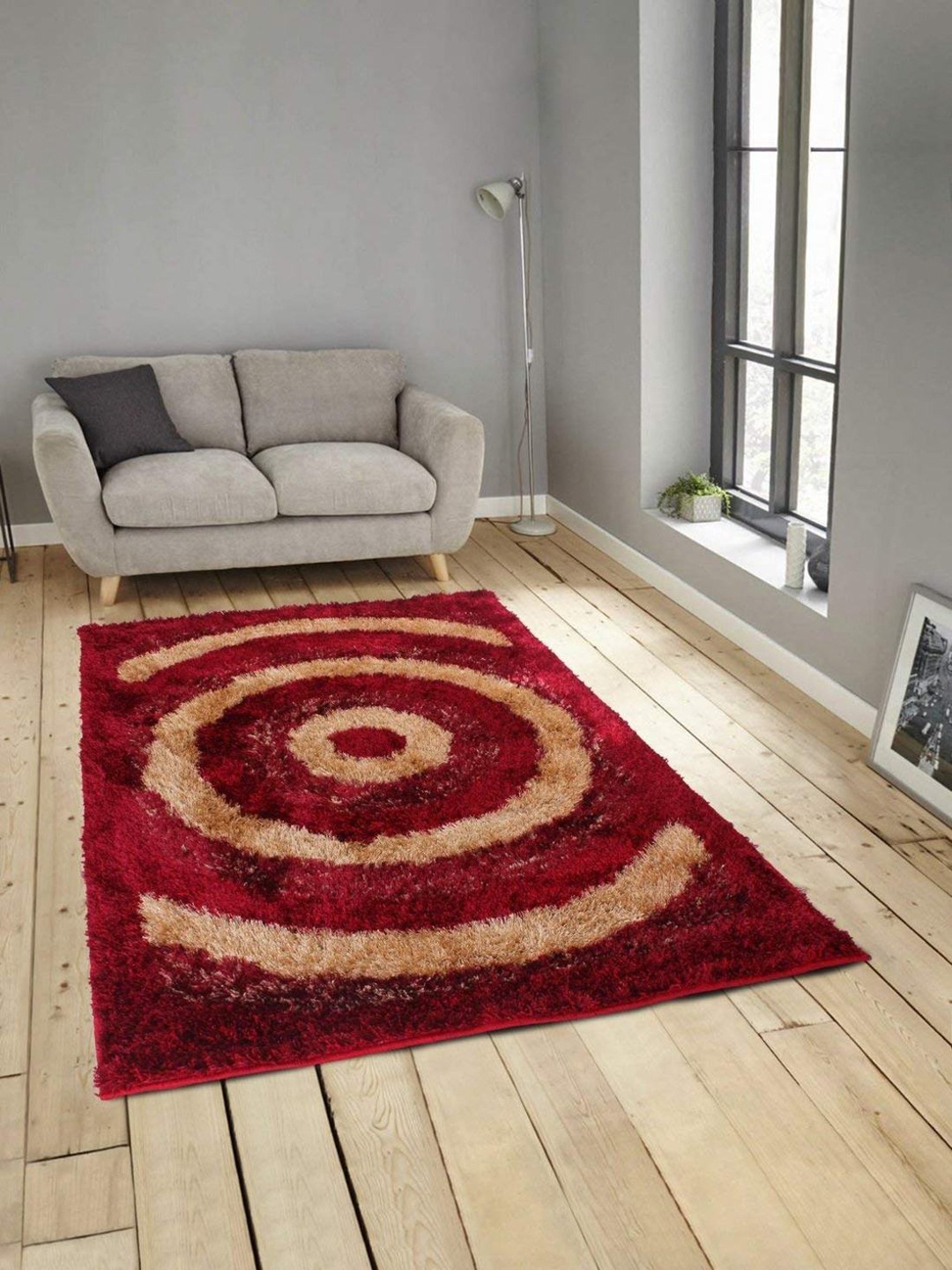 

ROMEE Red Printed Shaggy Carpet