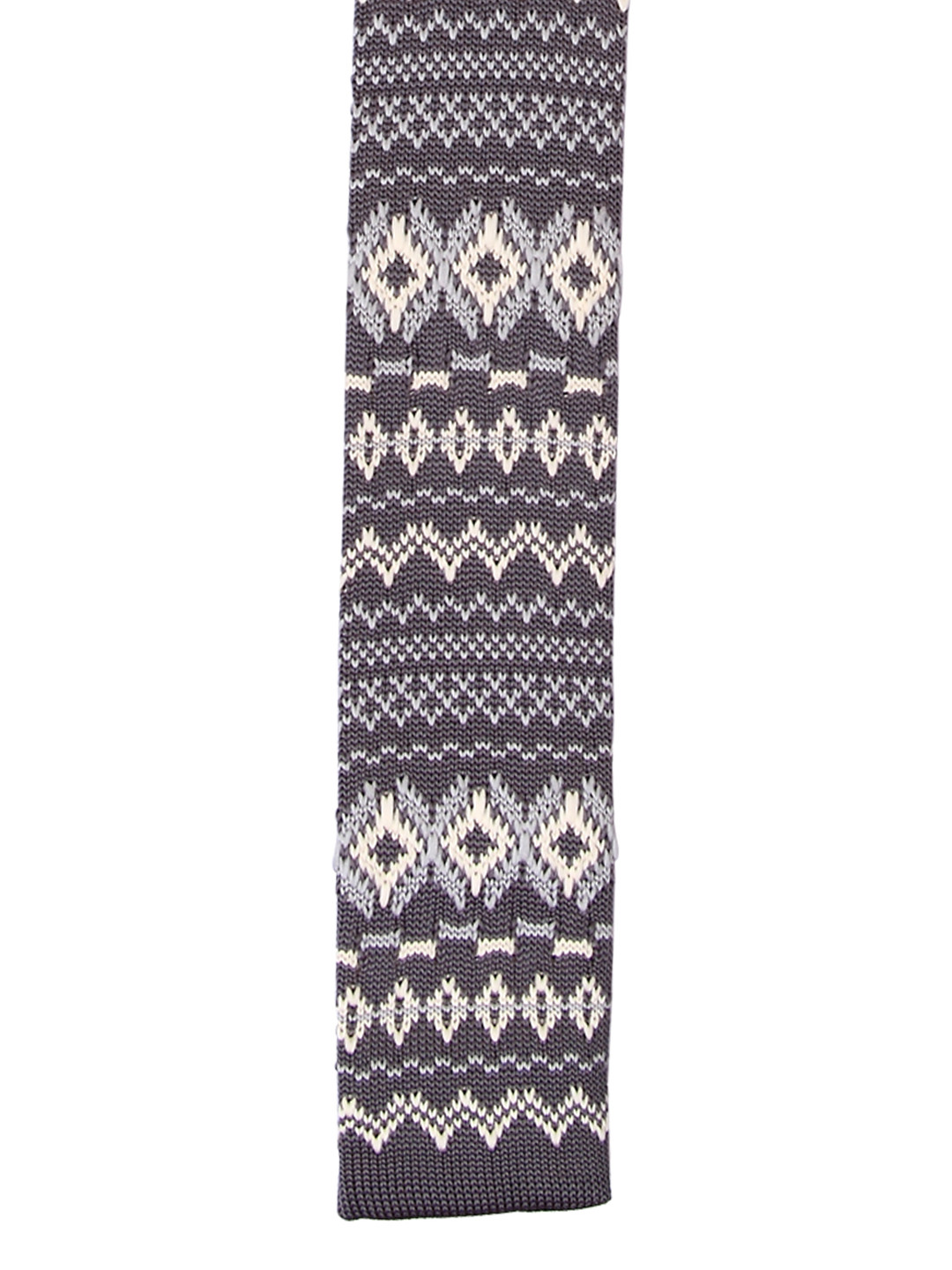 

Tossido Grey & White Knitted Design Skinny Tie