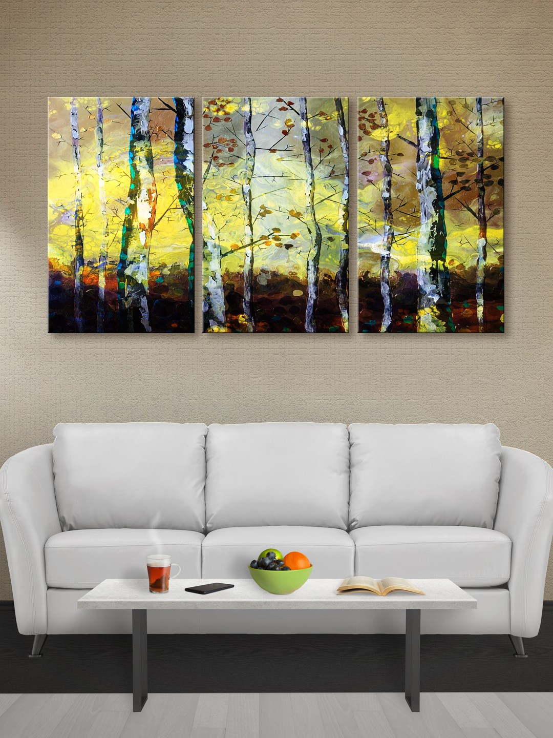 

999Store Multicoloured Colourful Tree Canvas Wall Art, Multi