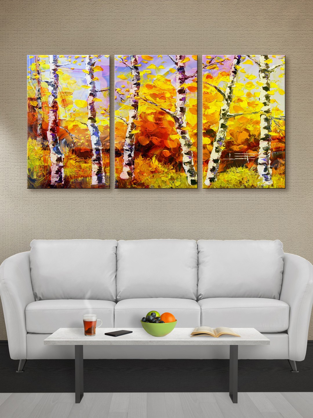 999Store Multicoloured Colourful Tree Canvas Wall Art, Multi