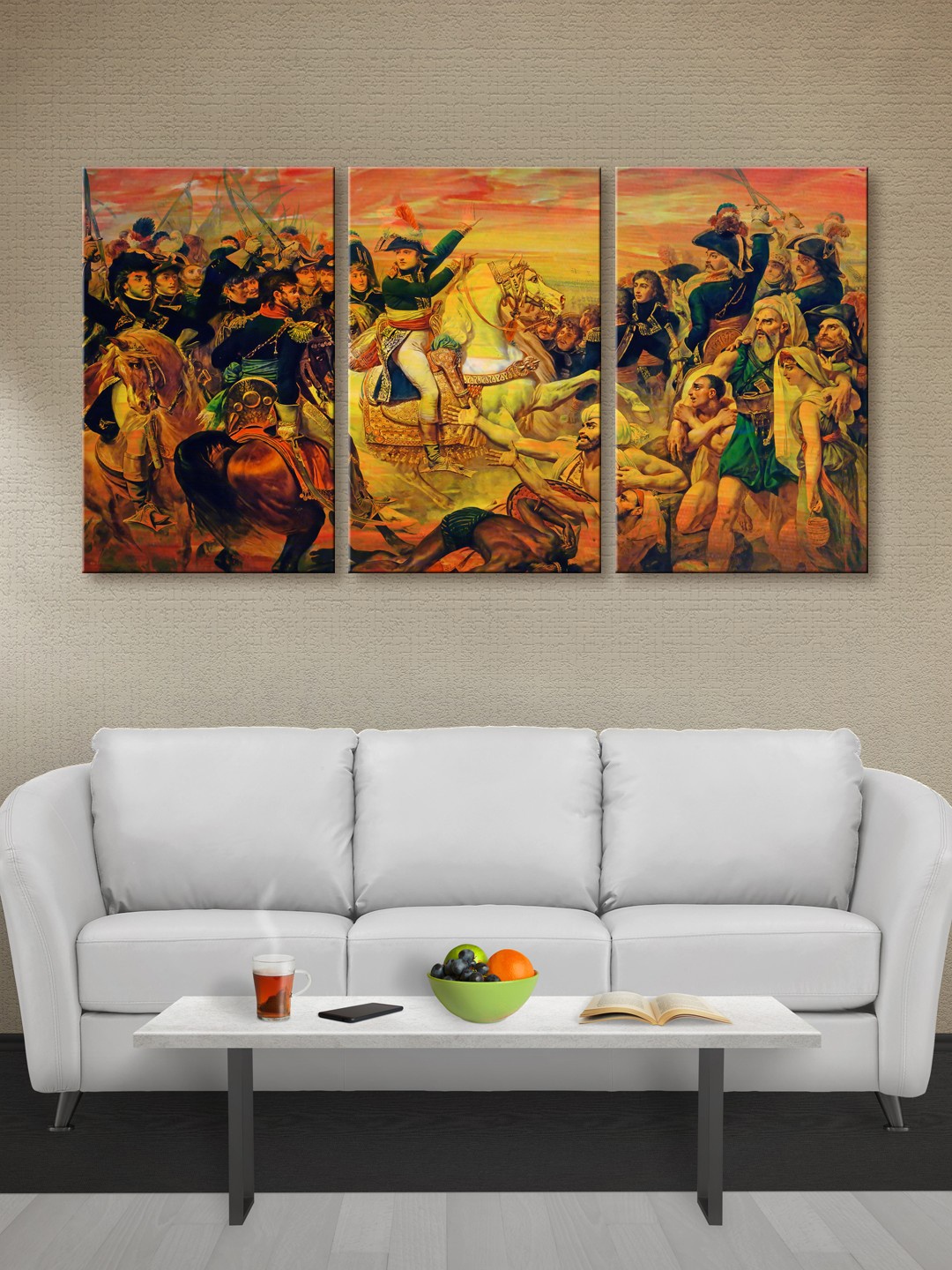 

999Store Multicoloured Historical War Canvas Wall Art, Multi