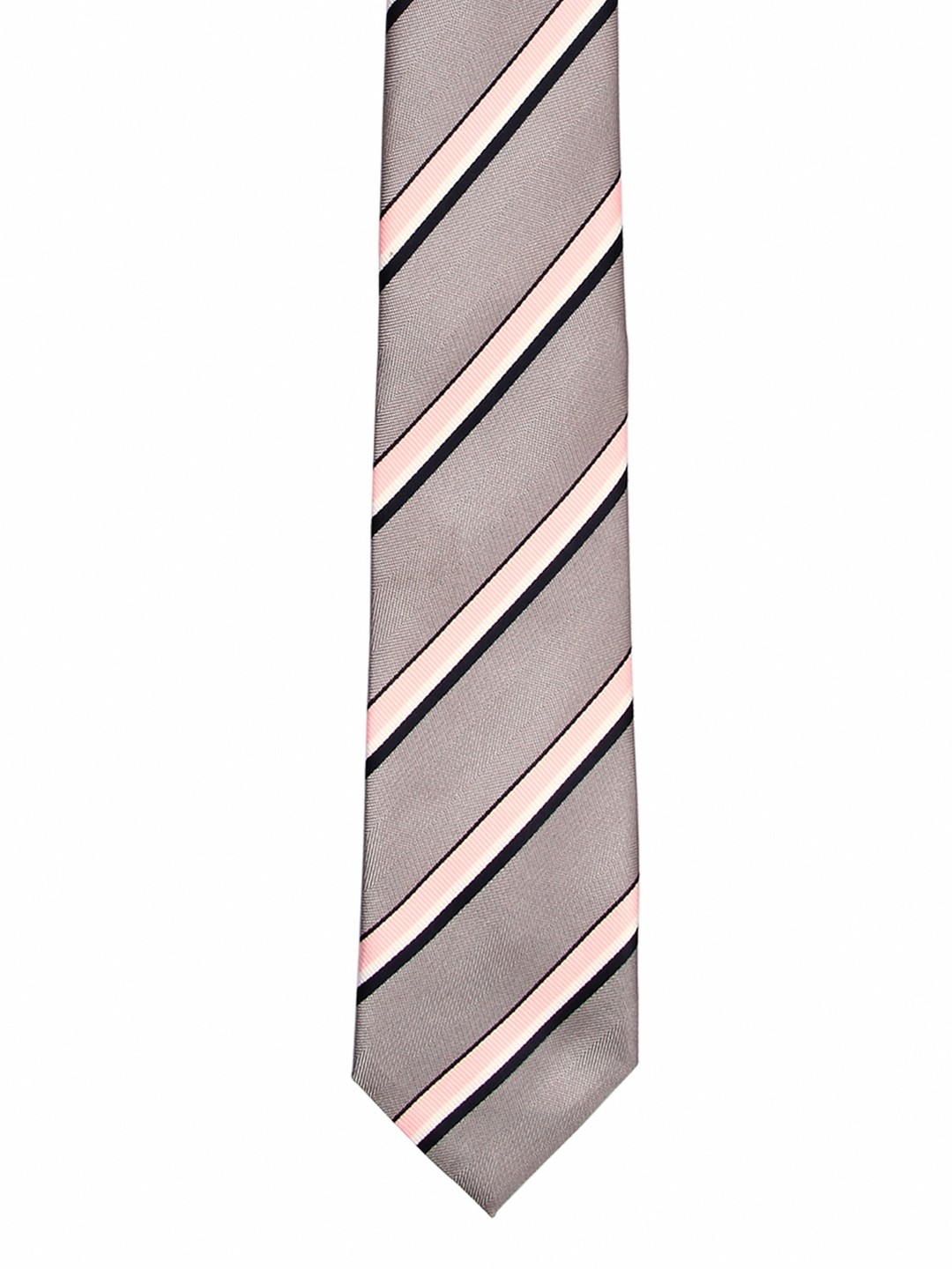 

Tossido Grey & Pink Woven Design Broad Tie
