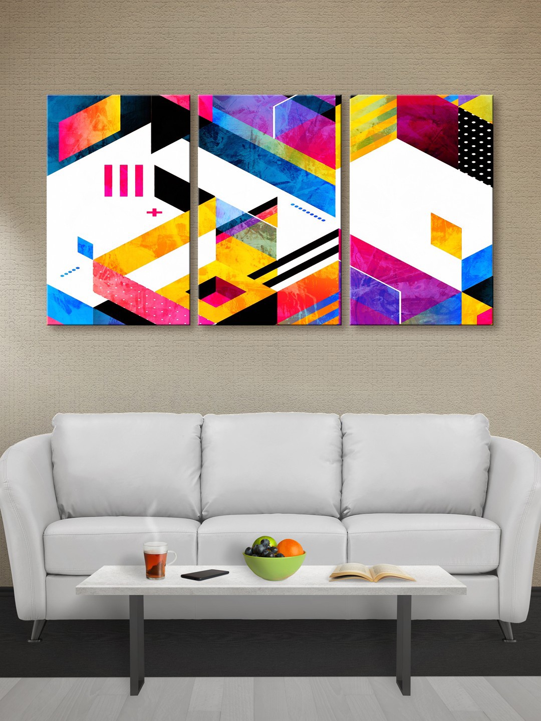 

999Store Multicoloured Abstract Canvas Wall Art, Multi