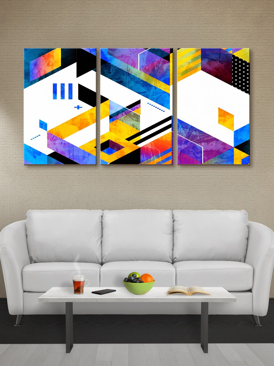 999Store Multicoloured Abstract Canvas Wall Art, Multi