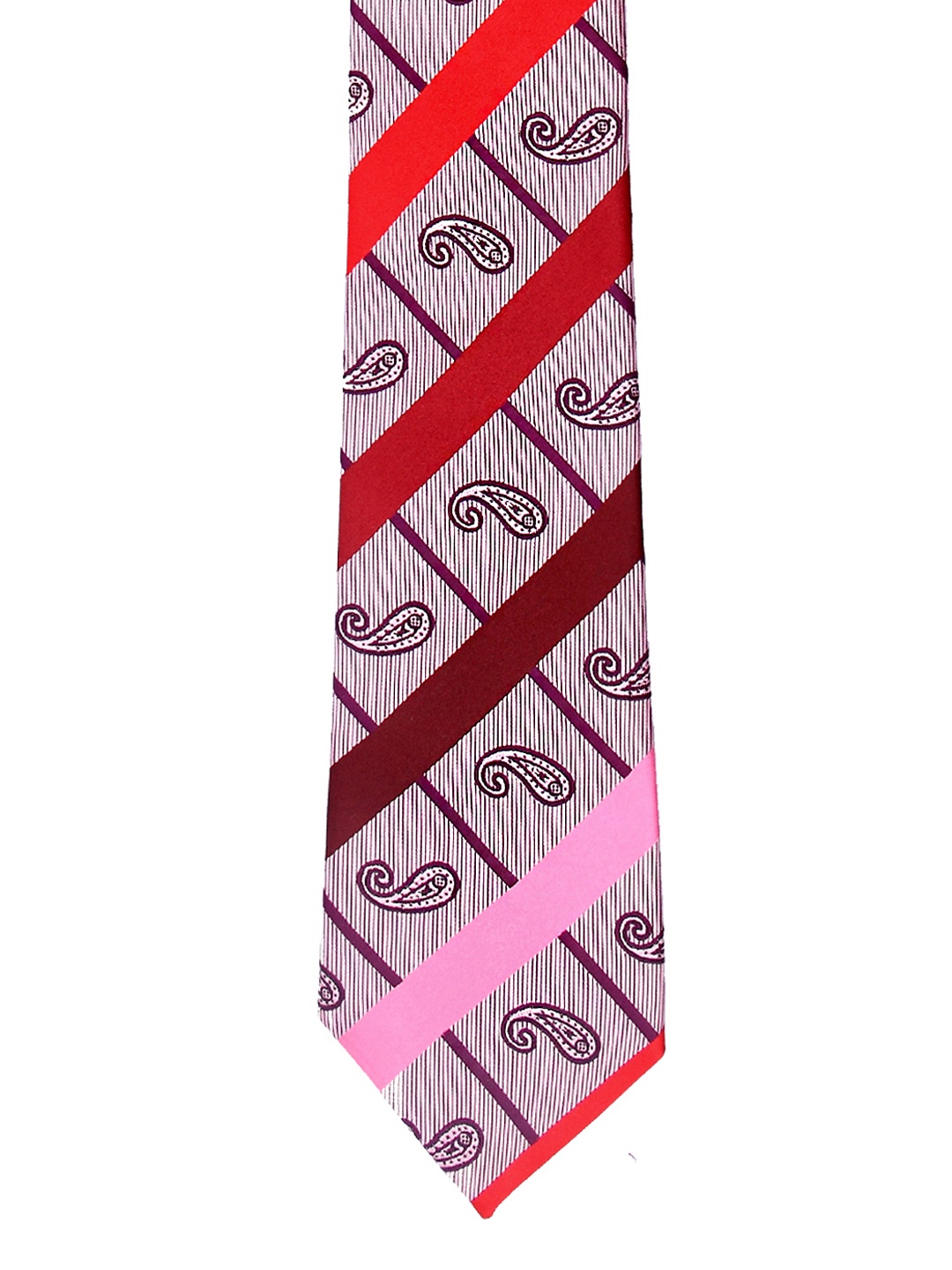 

Tossido Maroon & Pink Woven Design Broad Tie