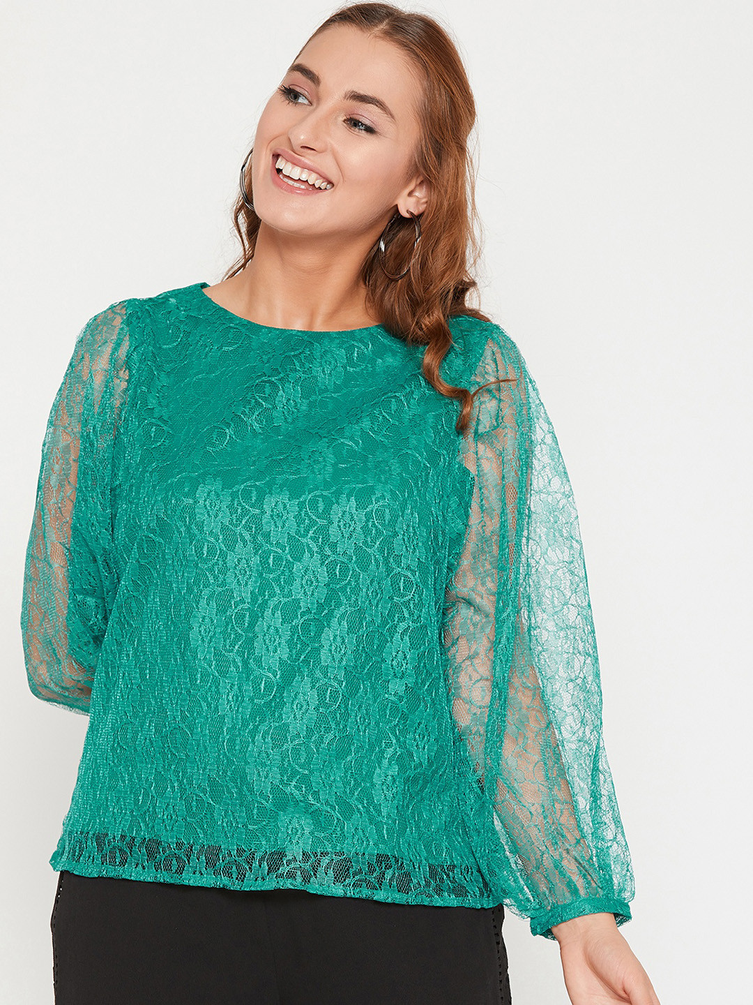 

Carlton London Women Green Self Design Top