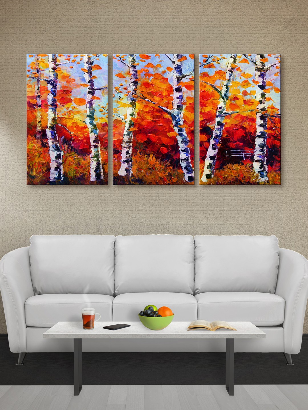 

999Store Multicoloured Colourful Tree Canvas Wall Art, Multi