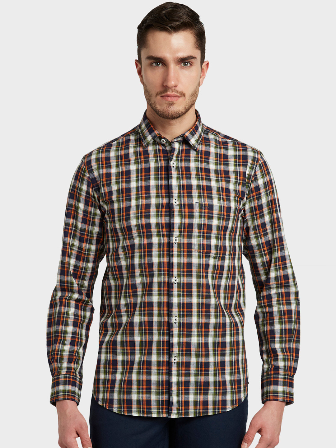 

ColorPlus Men Multicoloured Tailored Fit Checked Casual Shirt, Multi