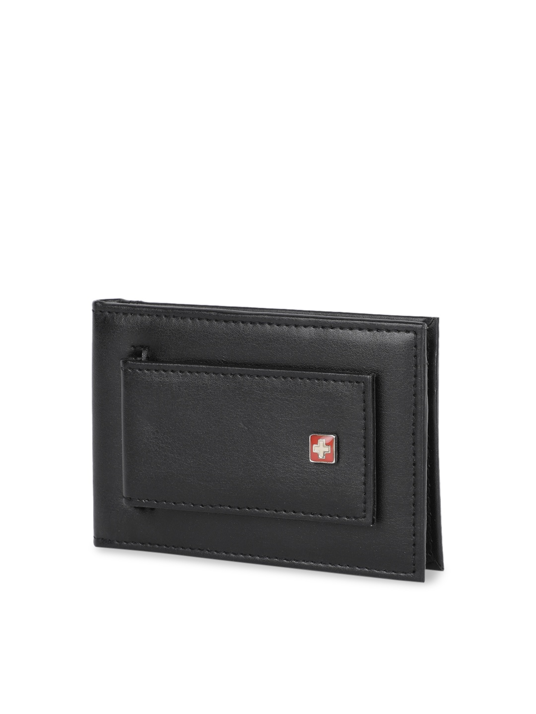 

SWISS MILITARY Men Black Solid Money Clip