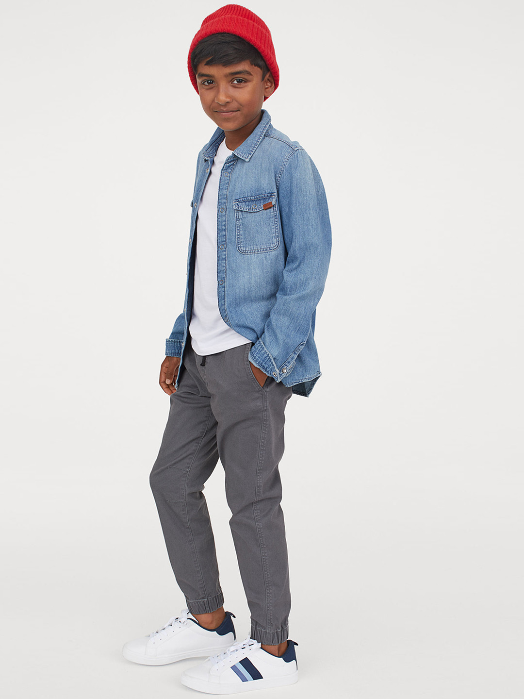 

H&M Boys Charcoal Black 2-pack twill joggers