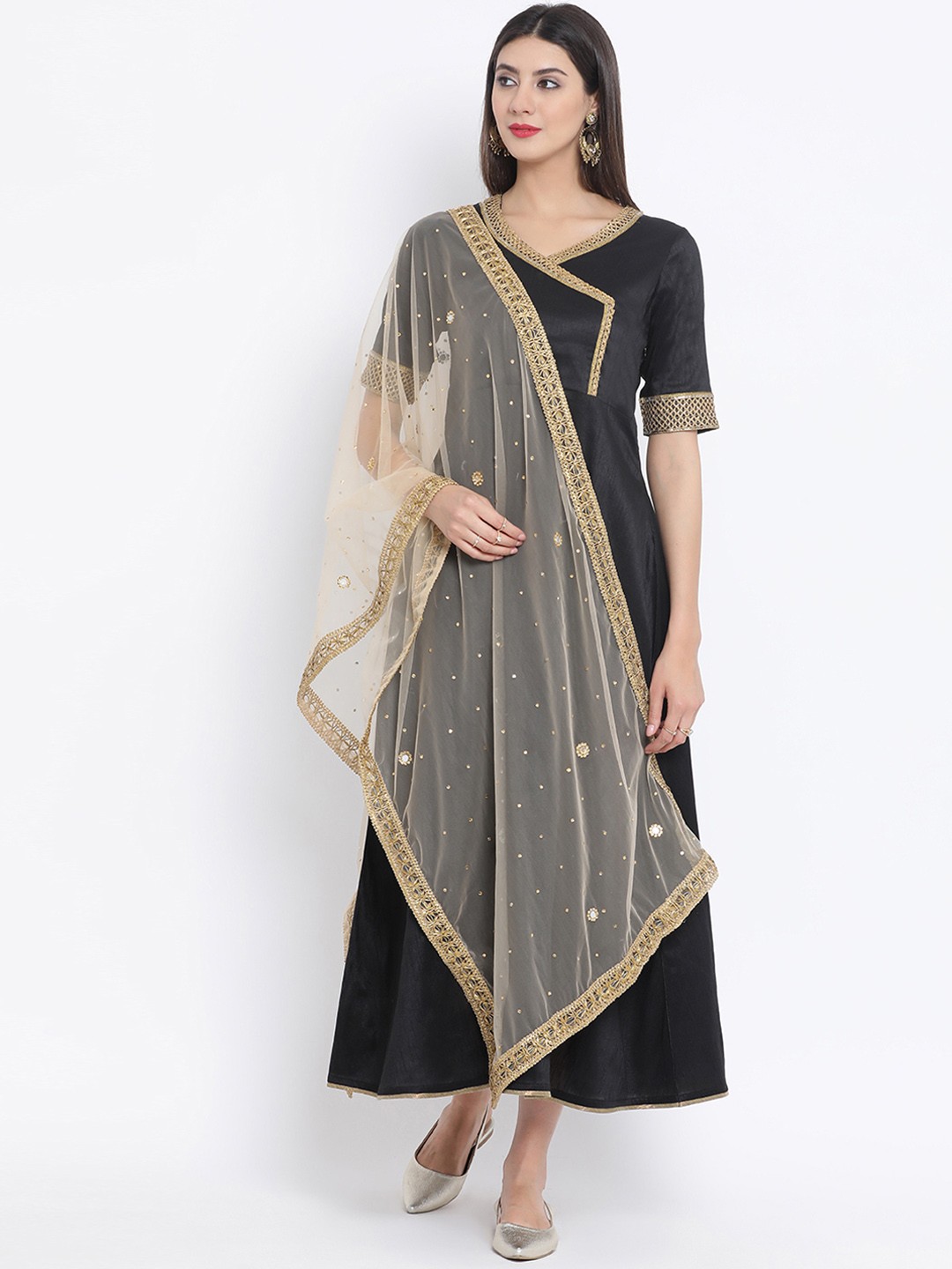 

studio rasa Beige Solid Dupatta