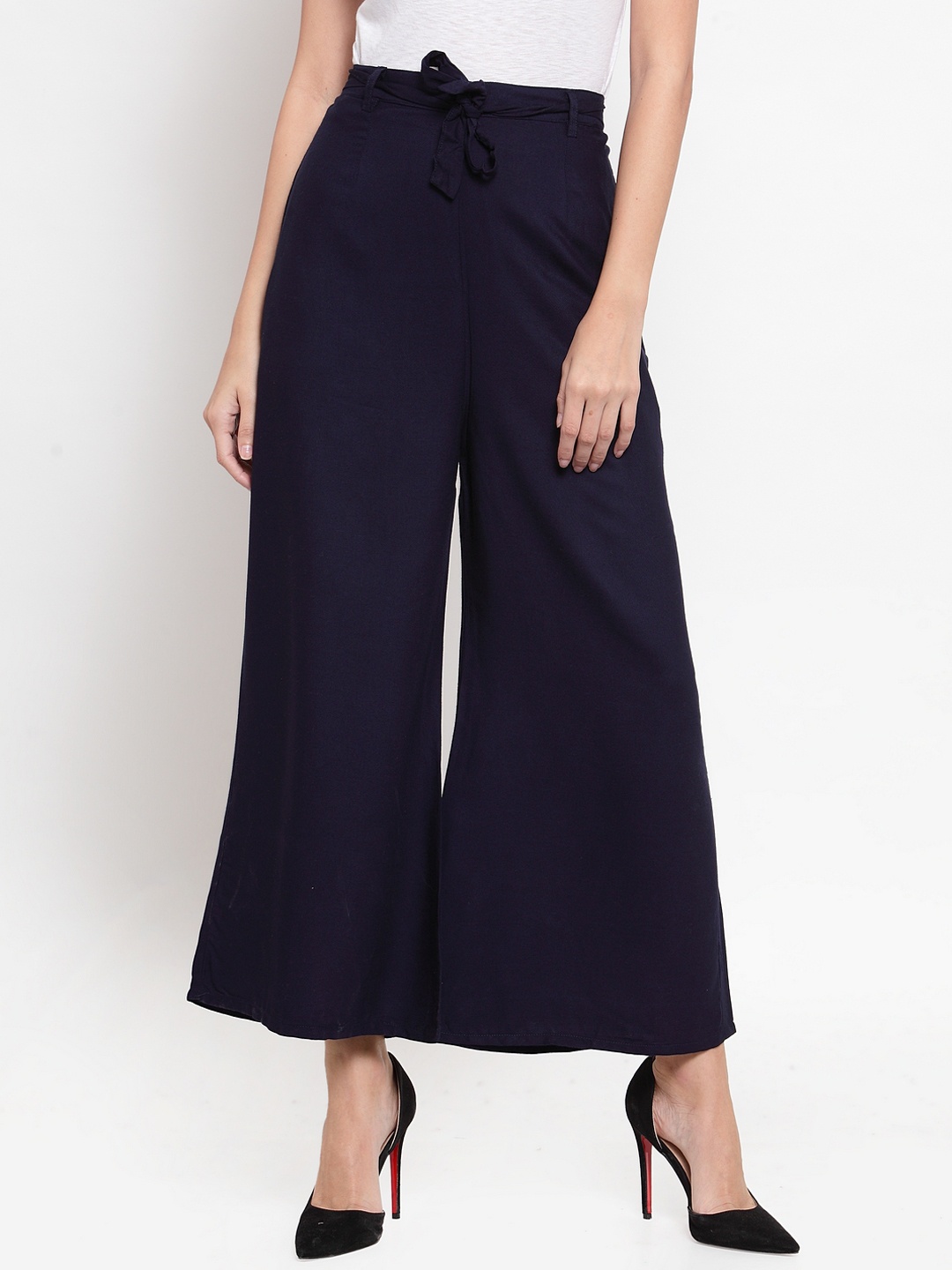 

Clora Creation Women Navy Blue Solid Wide Leg Palazzos