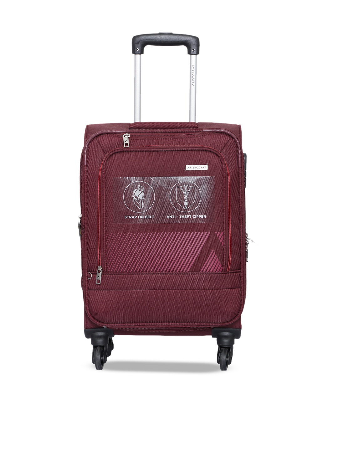 

Aristocrat Red Solid FABIA Soft-Sided Cabin Trolley Bag