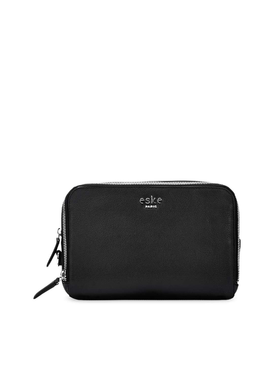 

Eske Unisex Black Solid Fiama Genuine Leather Travel Pouch