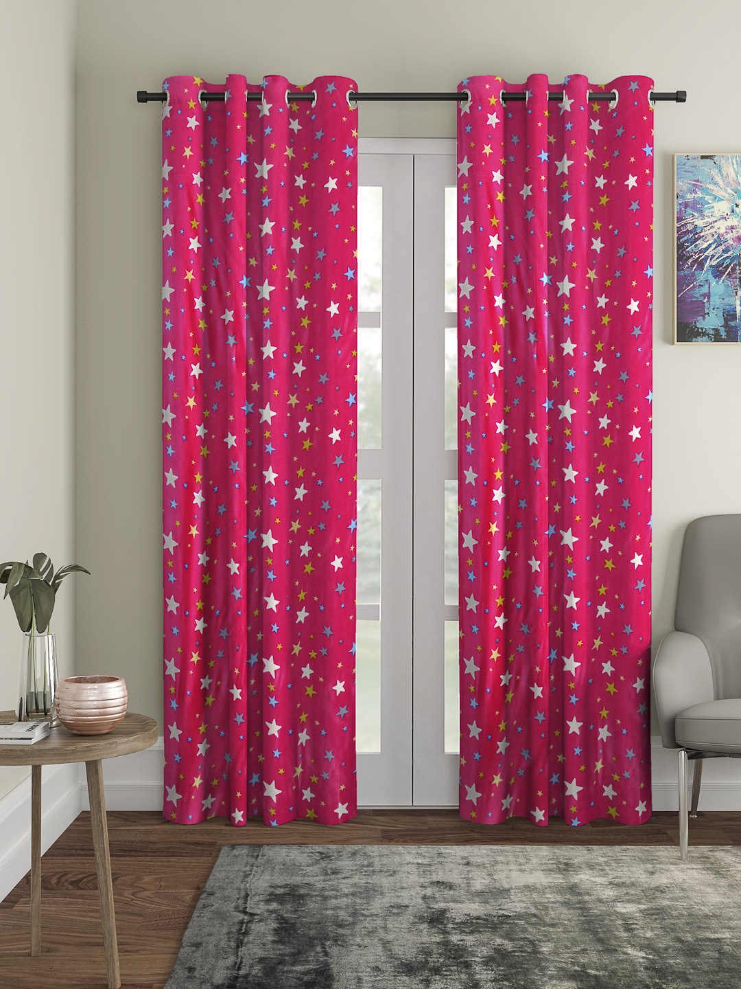 

Cortina Pink Set of 2 Glow In the Dark Long Door Curtains
