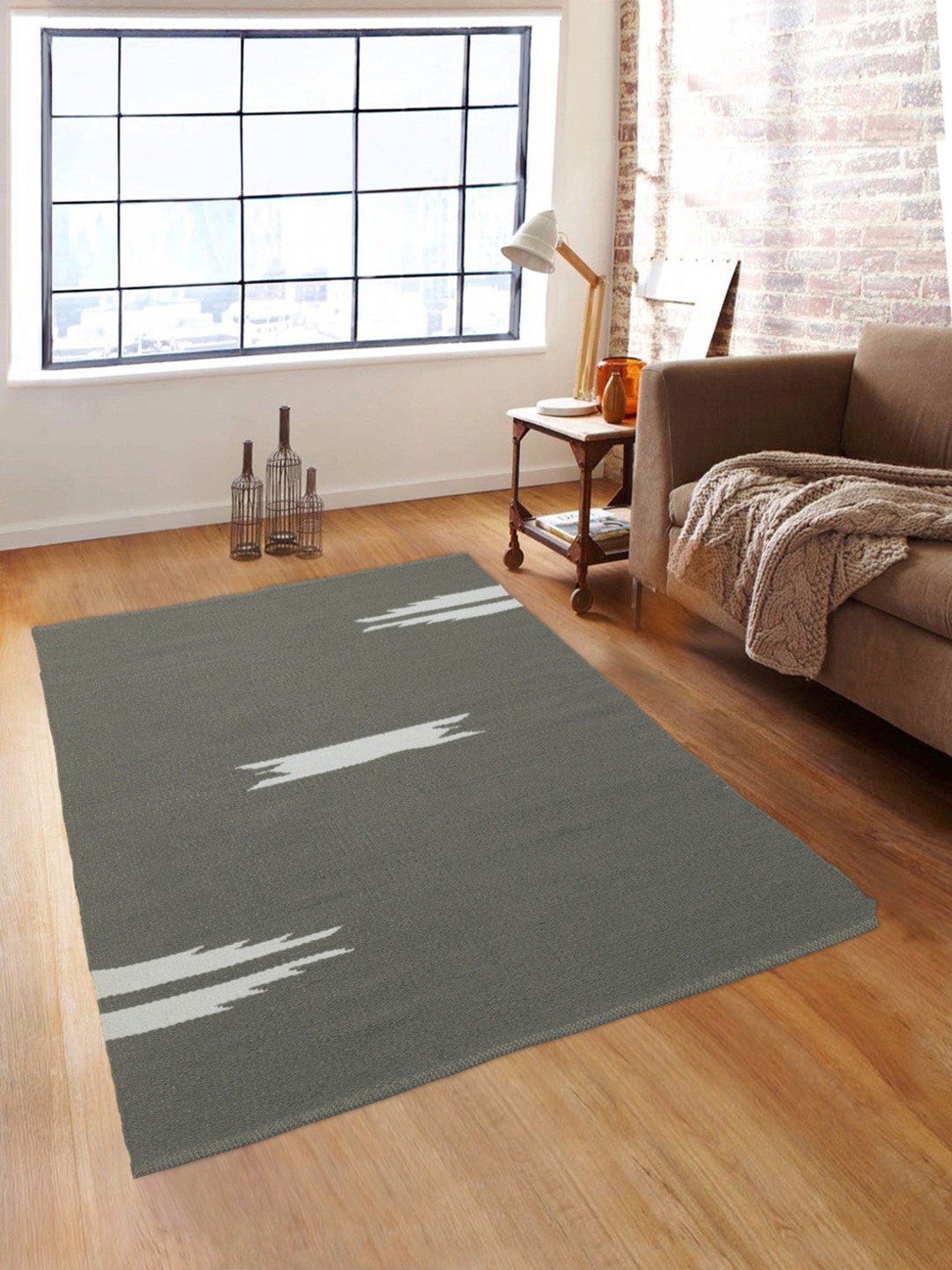 

ROMEE Grey Solid Anti-Skid Dhurrie