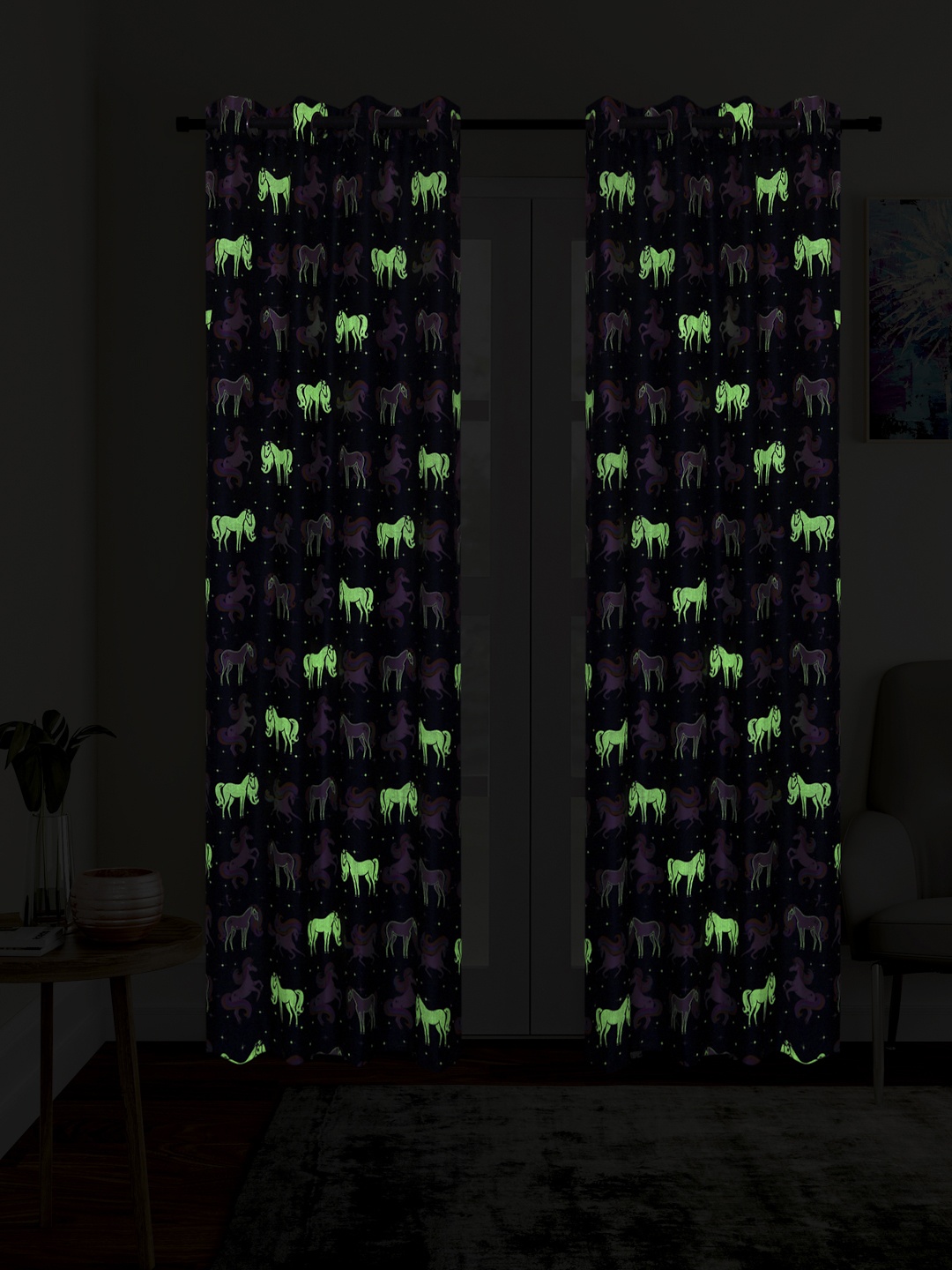 

Cortina Purple Set of 2 Glow In The Dark Long Door Curtains