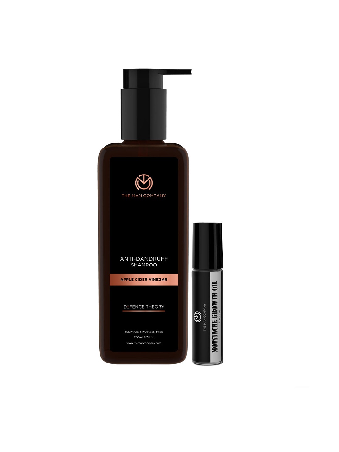 

THE MAN COMPANY Cleanse & Care Anti-Dandruff Shampoo & Moustache Growth Oil, Black