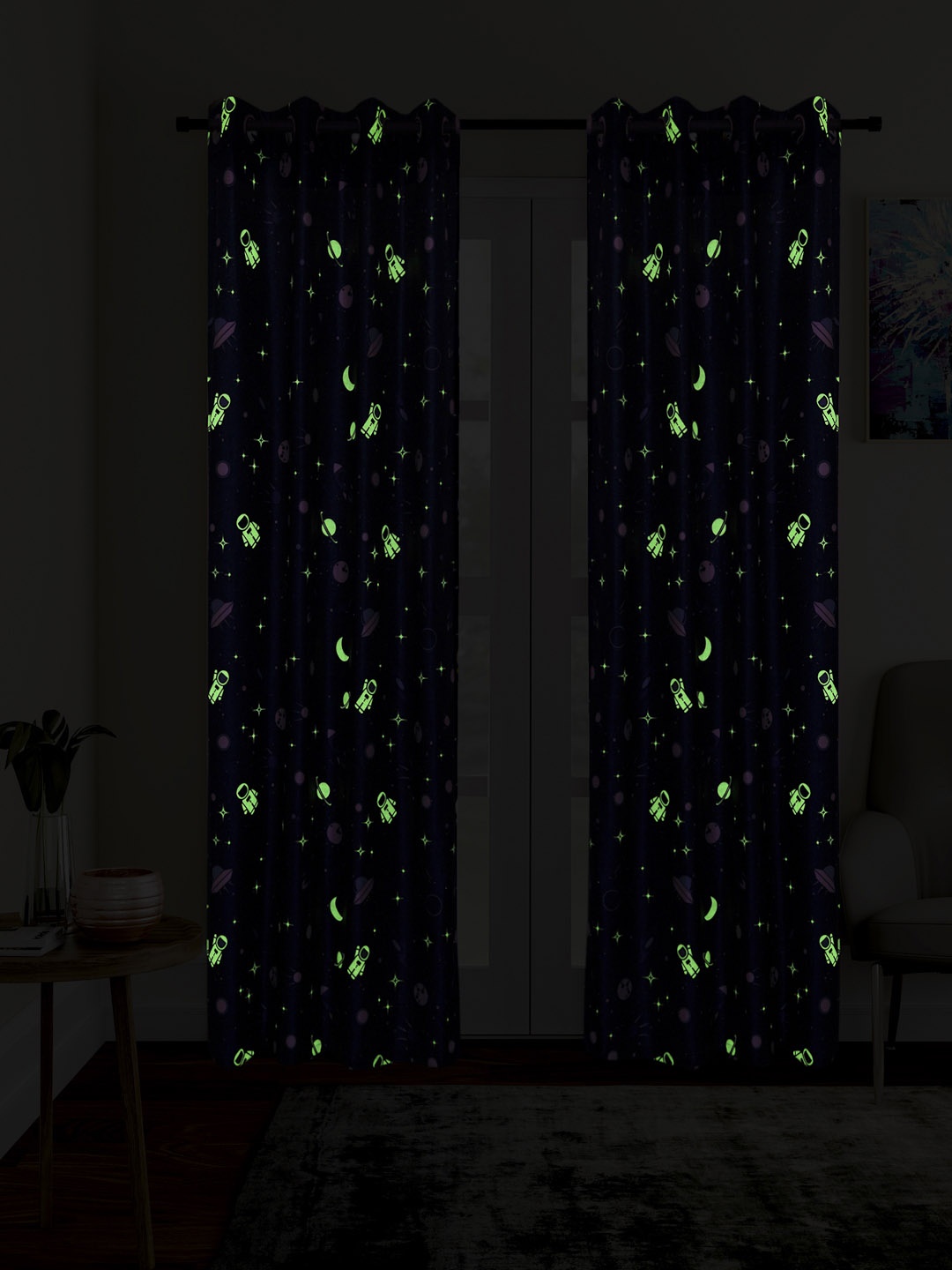 

Cortina Navy Blue Set of 2 Glow In the Dark Door Curtains
