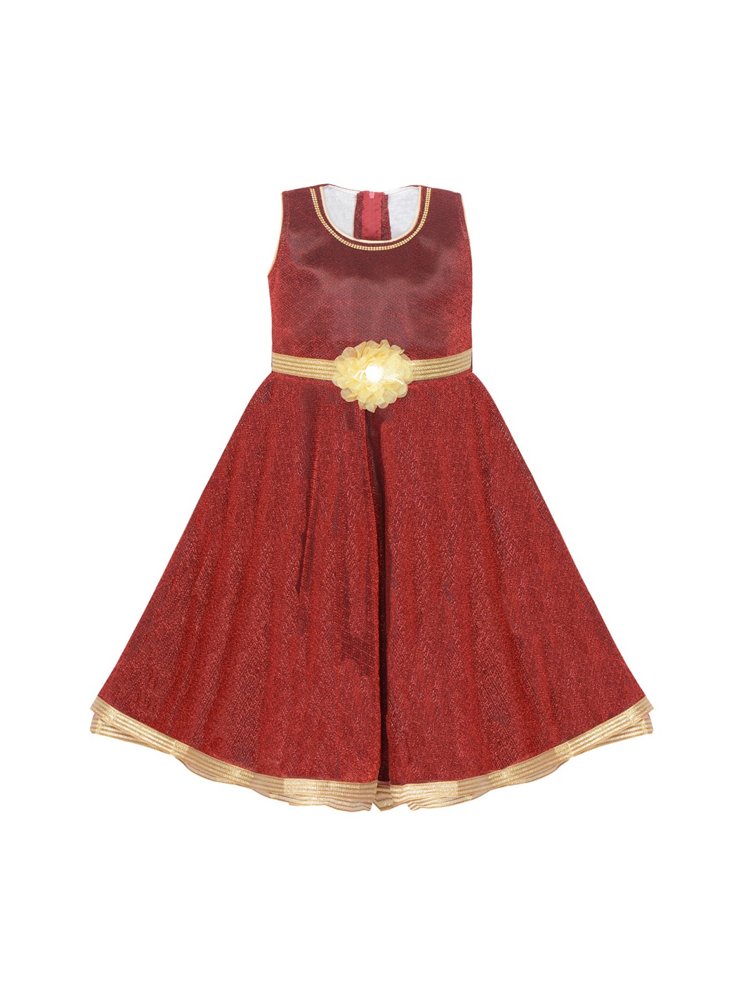

Wish Karo Girls Maroon Fit and Flare Dress