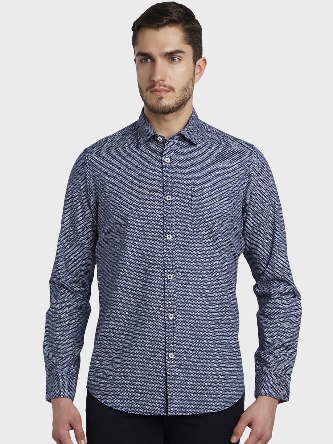 

ColorPlus Men Blue Regular Fit Printed Casual Shirt