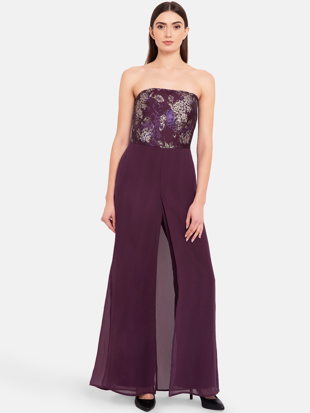 

Kazo Women Purple Solid Basic Jumpsuit