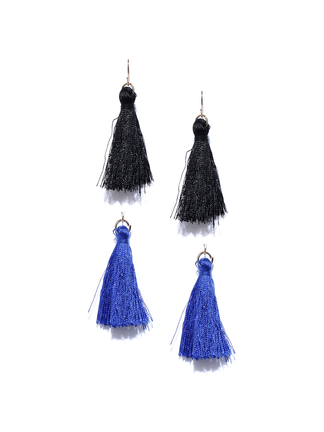 

OOMPH Set of 2 Contemporary Drop Earrings, Black