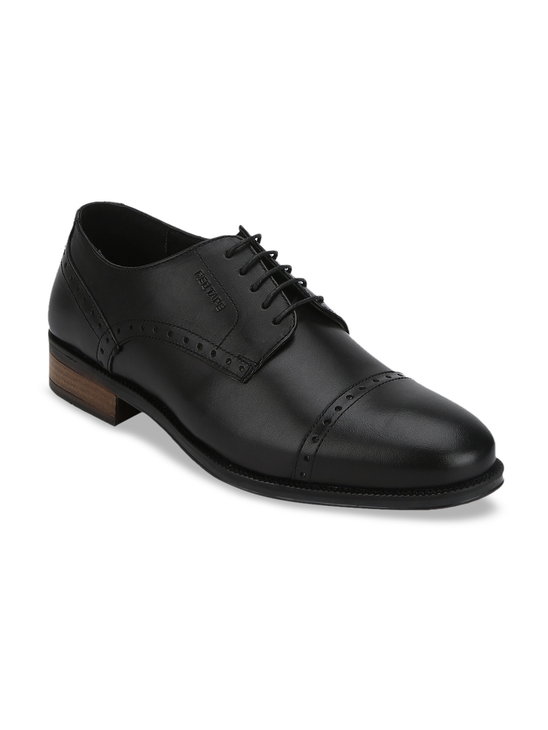

Red Tape Men Black Solid Formal Derbys