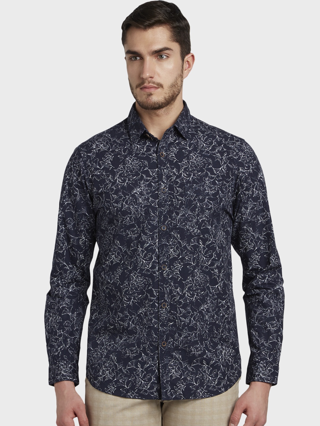 

ColorPlus Men Blue Regular Fit Printed Casual Shirt