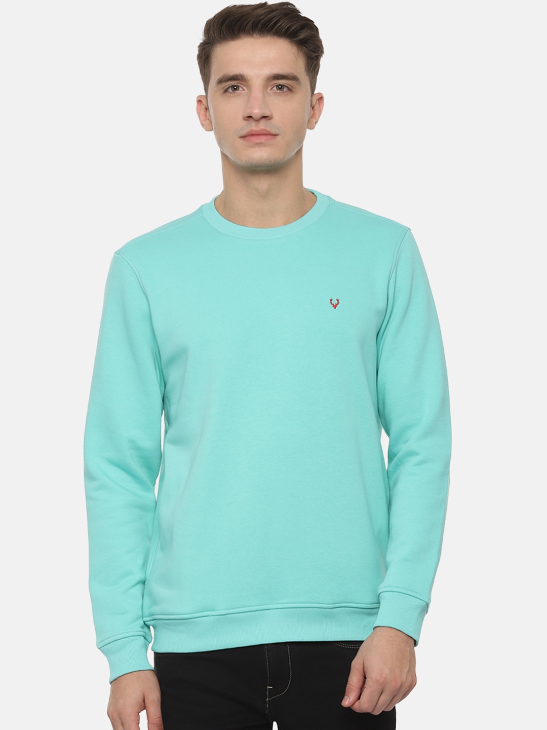 

Allen Solly Men Green Solid Sweatshirt