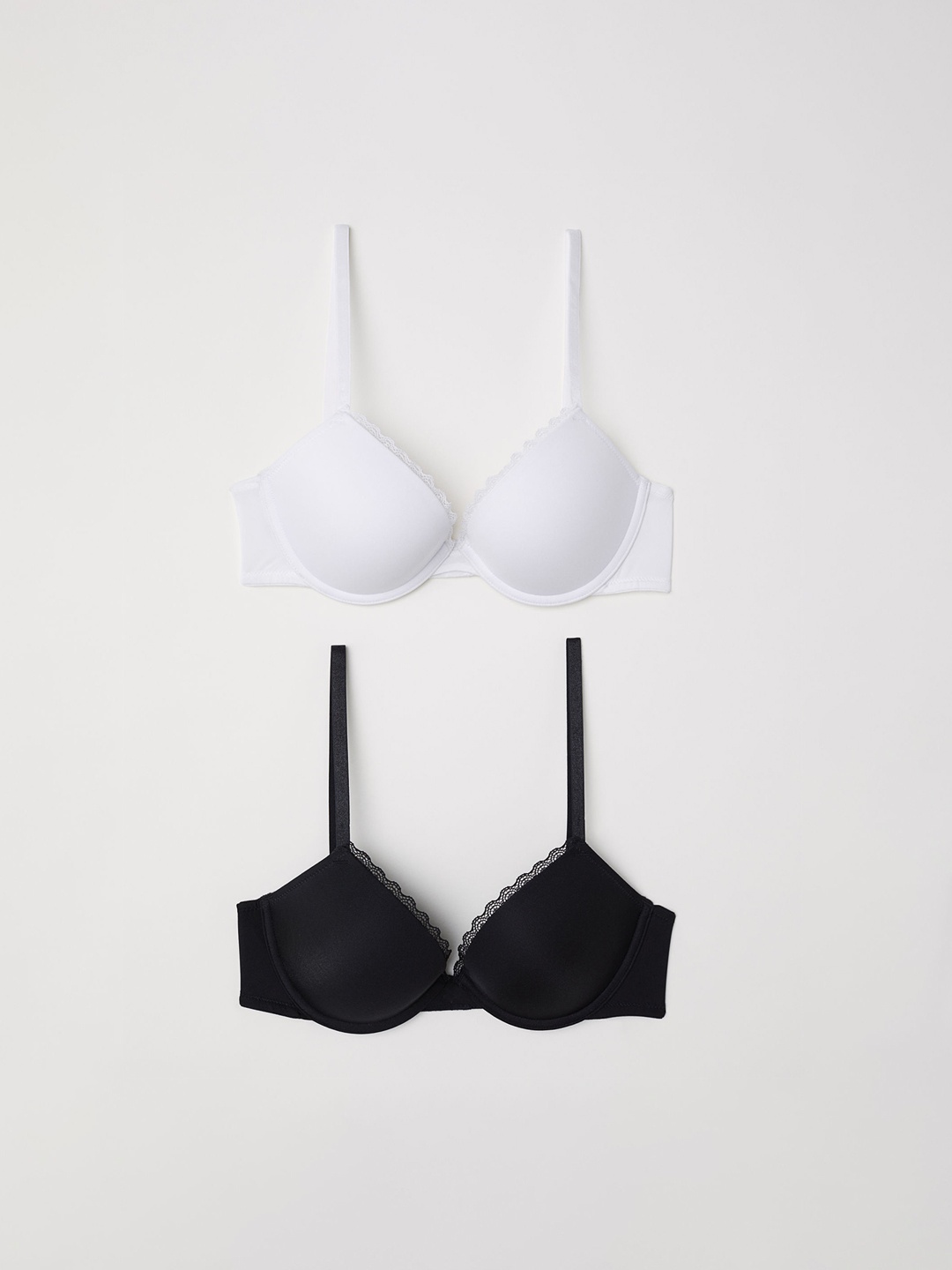 

H&M 2-Pack Microfibre Push-Up Bras, Black