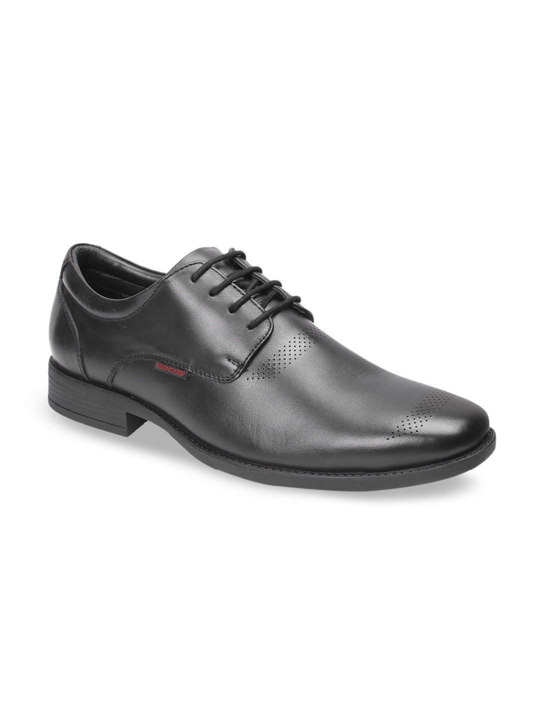 

Red Chief Men Black Solid Formal Derbys