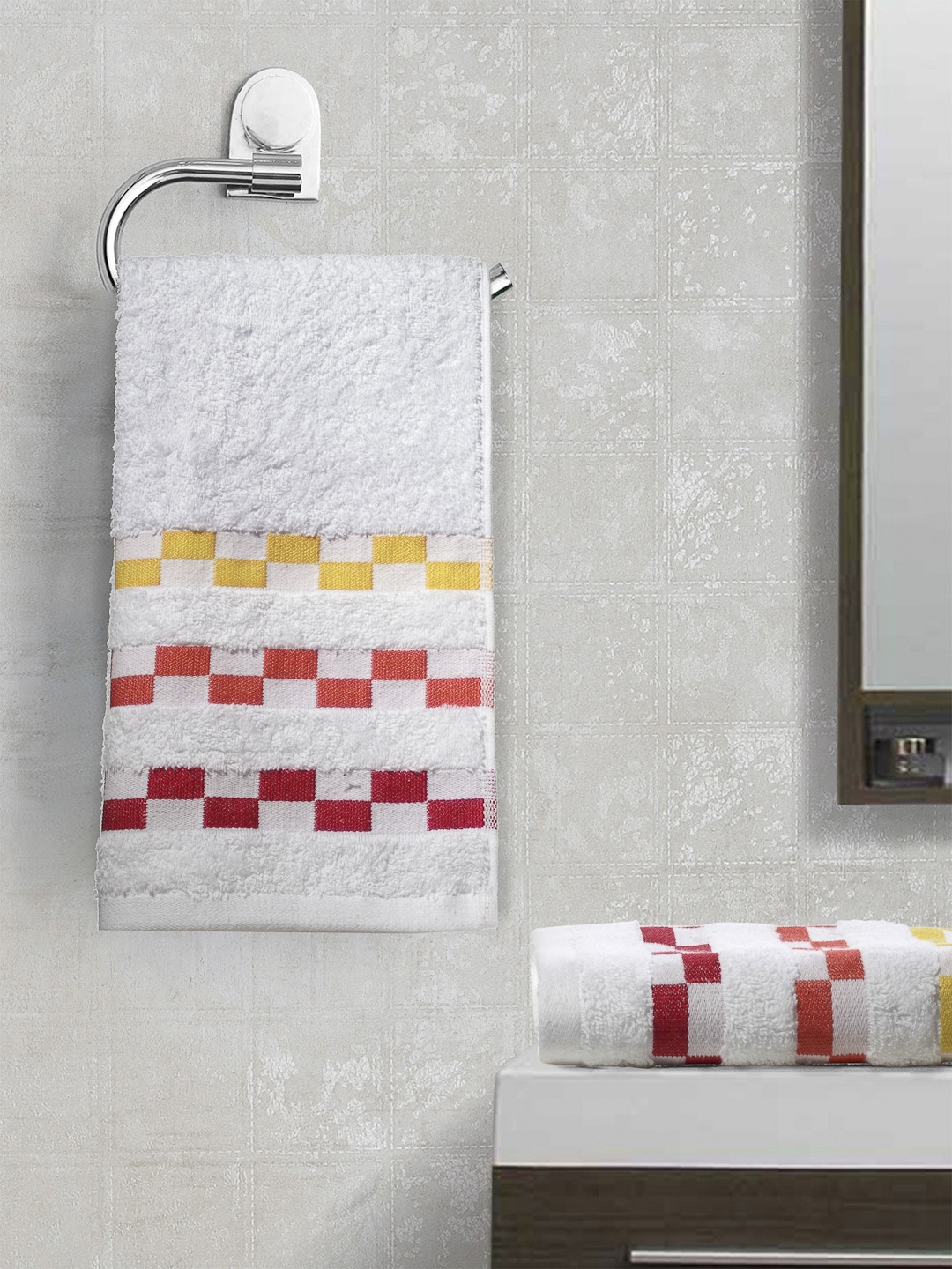 

BIANCA Set of 2 Cotton 450 GSM Hand Towels, White