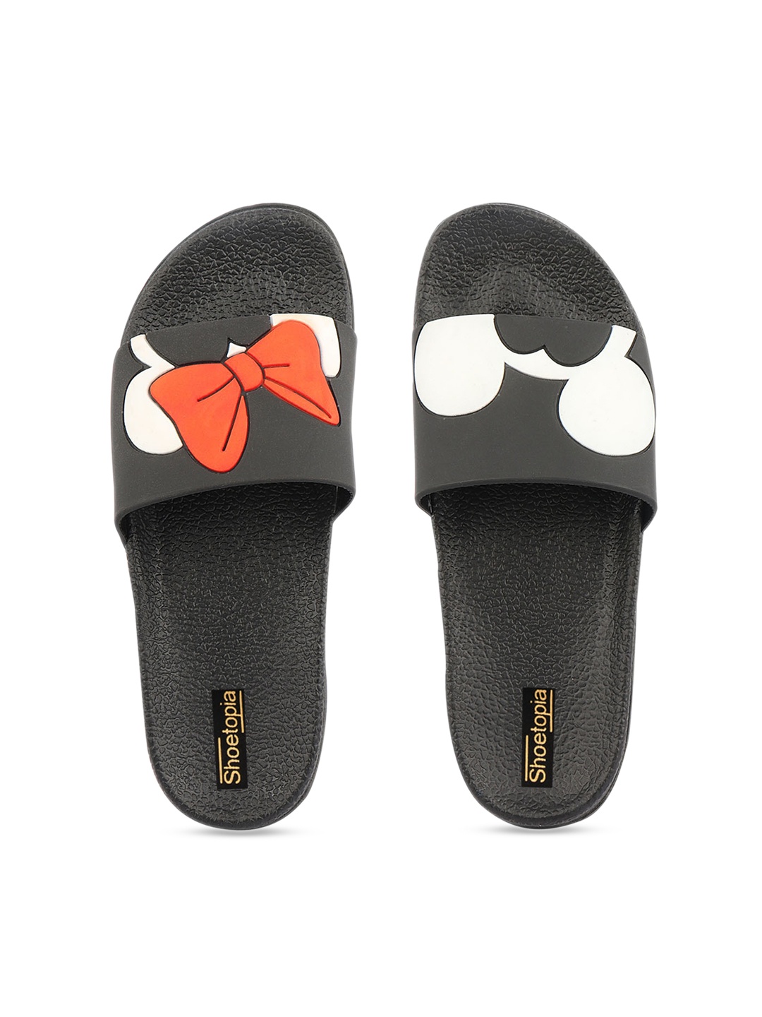 

Shoetopia Women Black Printed Sliders