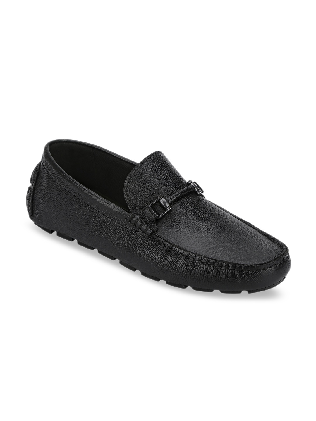 

Red Tape Men Black Leather Driving Shoes