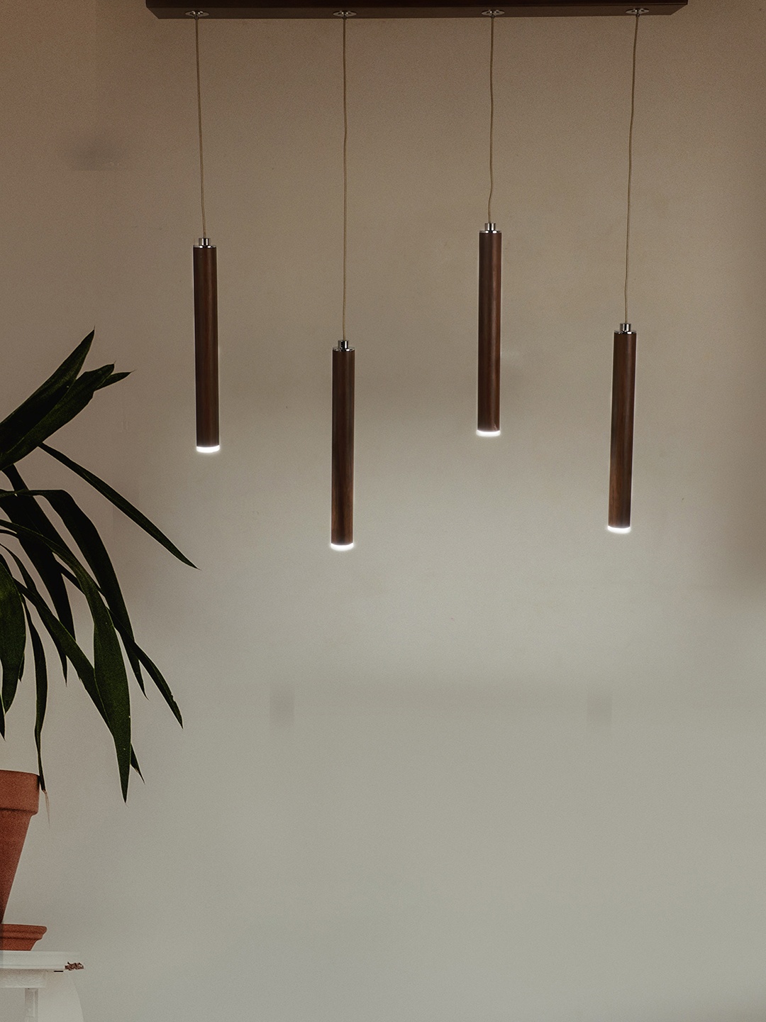 

Fos Lighting Brown Modern 4 Flutes Tubular 24 Watts LED Cluster Light