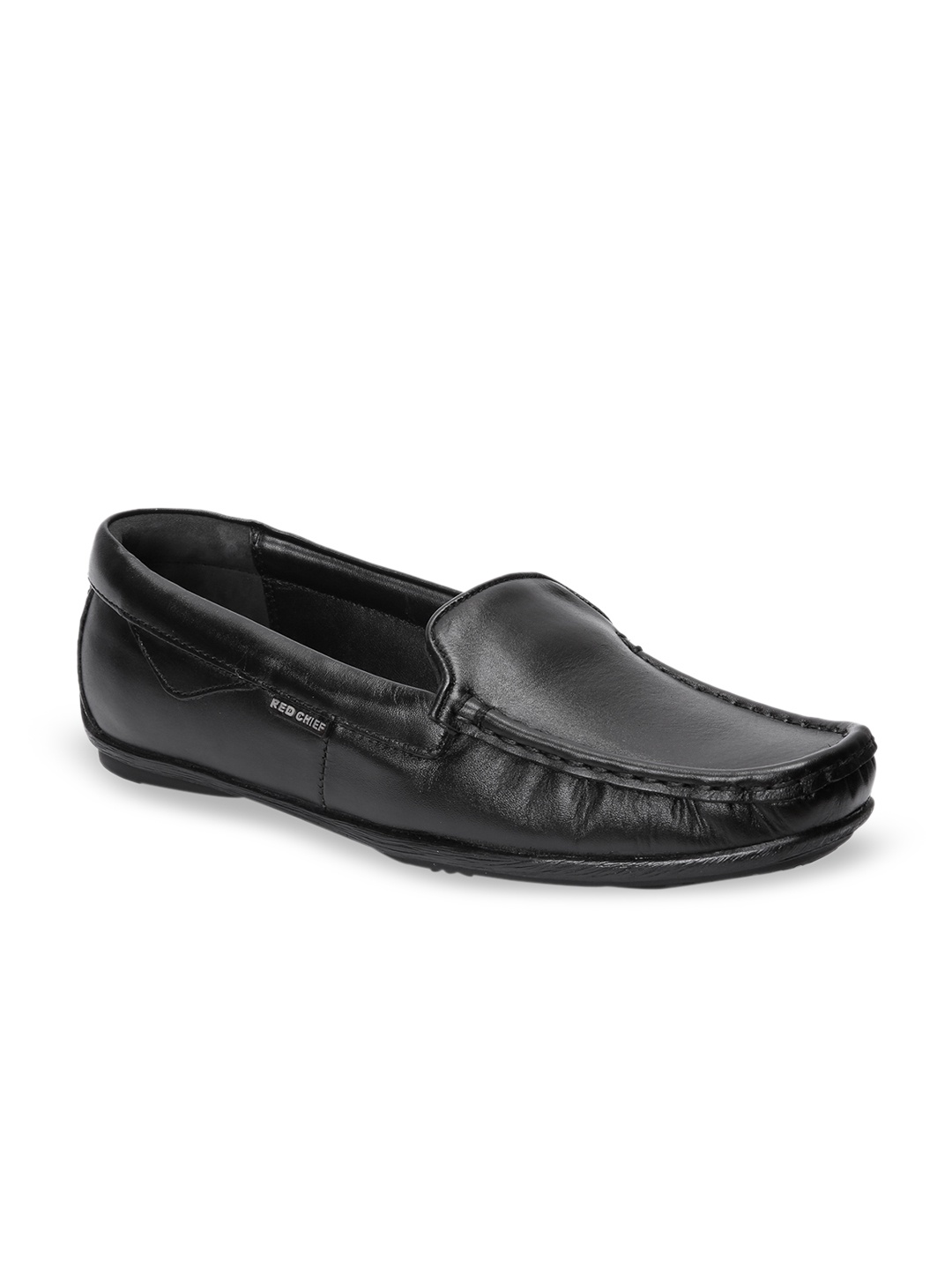

Red Chief Men Black Solid Formal Slip-Ons