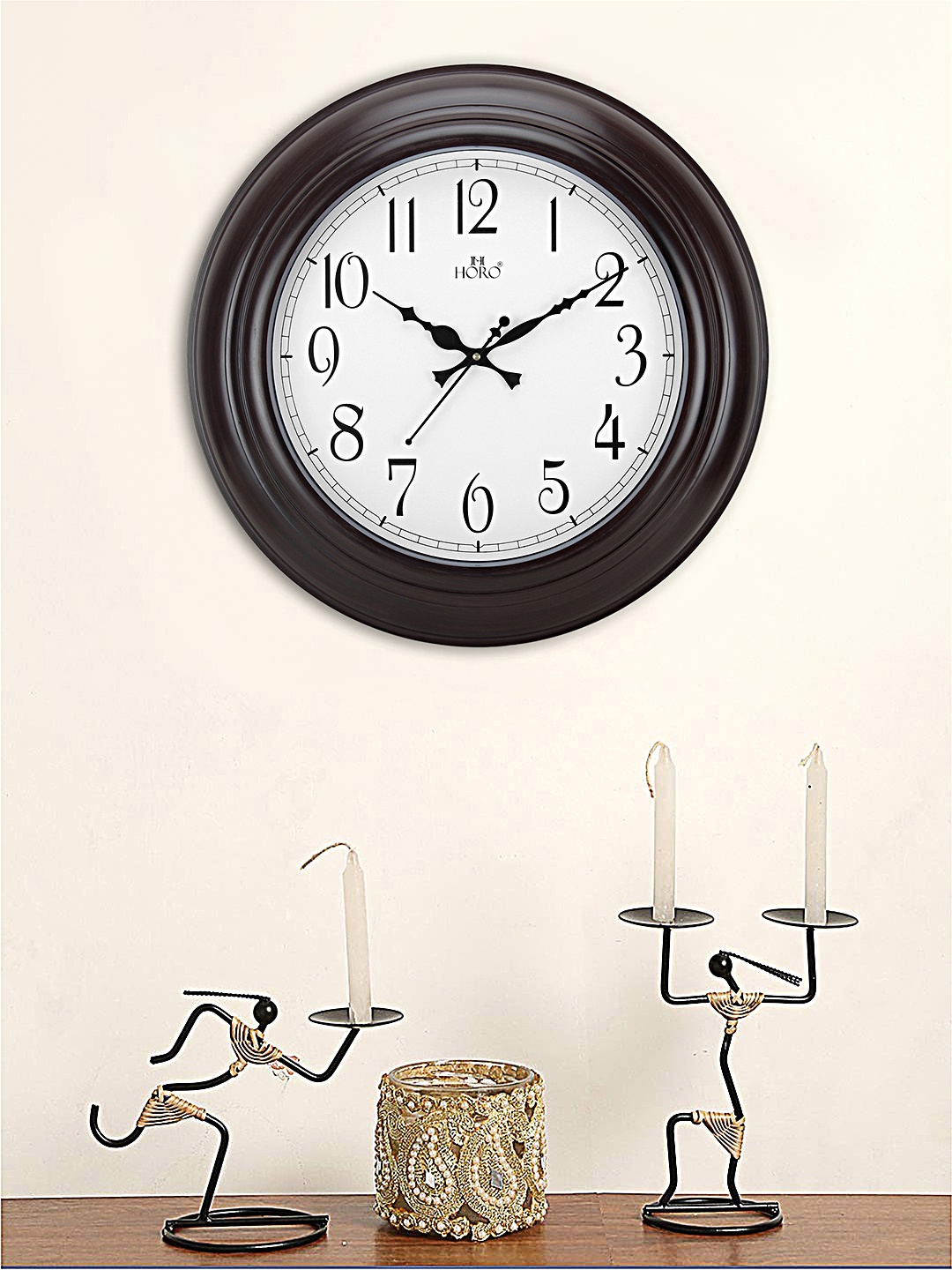 

Horo White Hand-Painted Geometric Solid Analogue Wall Clock (30.48 cm x 30.48 cm)