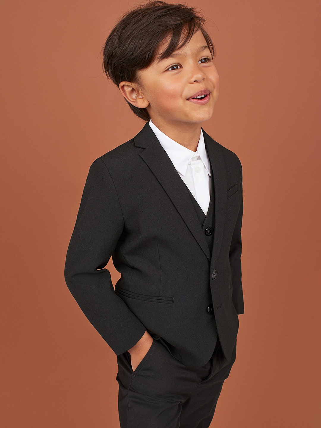 

H&M Boys Black Solid Classic Jacket