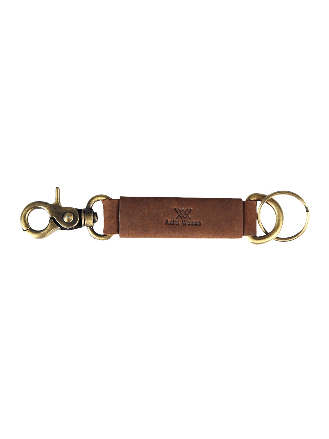 

Aditi Wasan Unisex Brown Solid Genuine Leather Key Chain