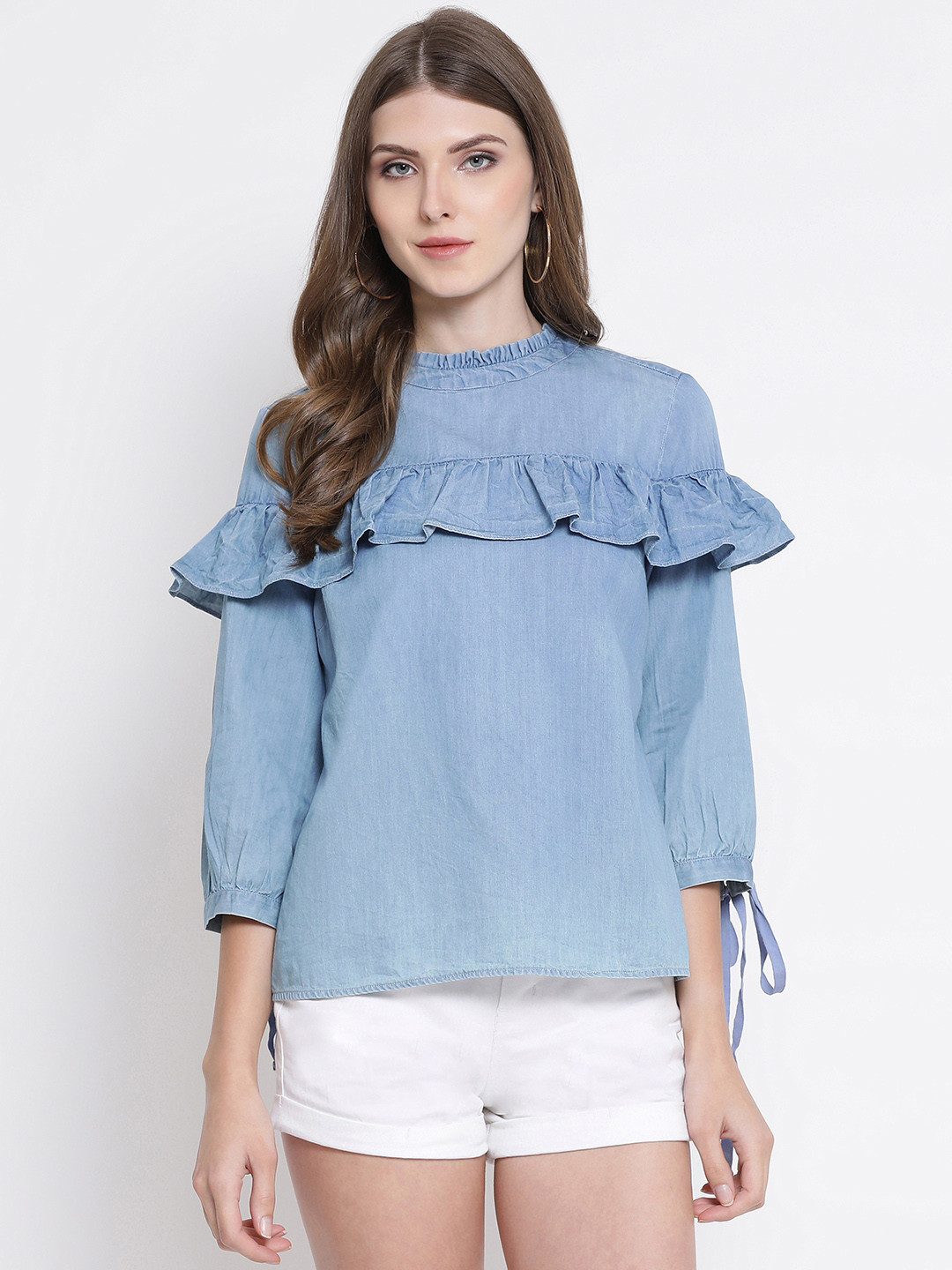 

Oxolloxo Women Blue Solid Top