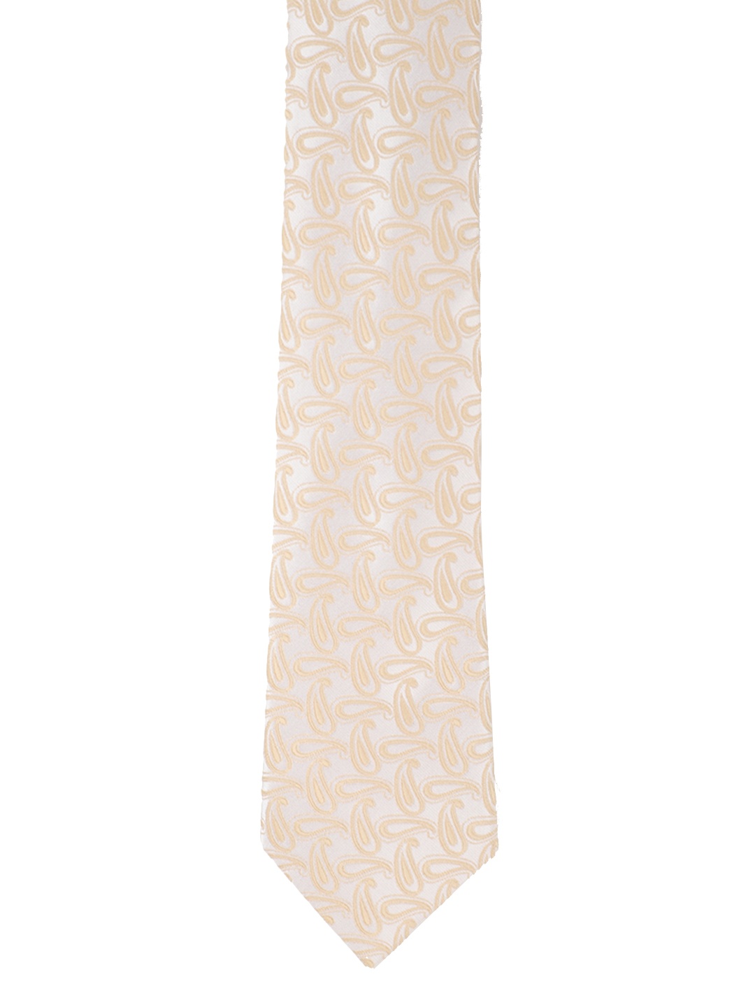 

Louis Philippe Beige Silk Woven Design Broad Tie