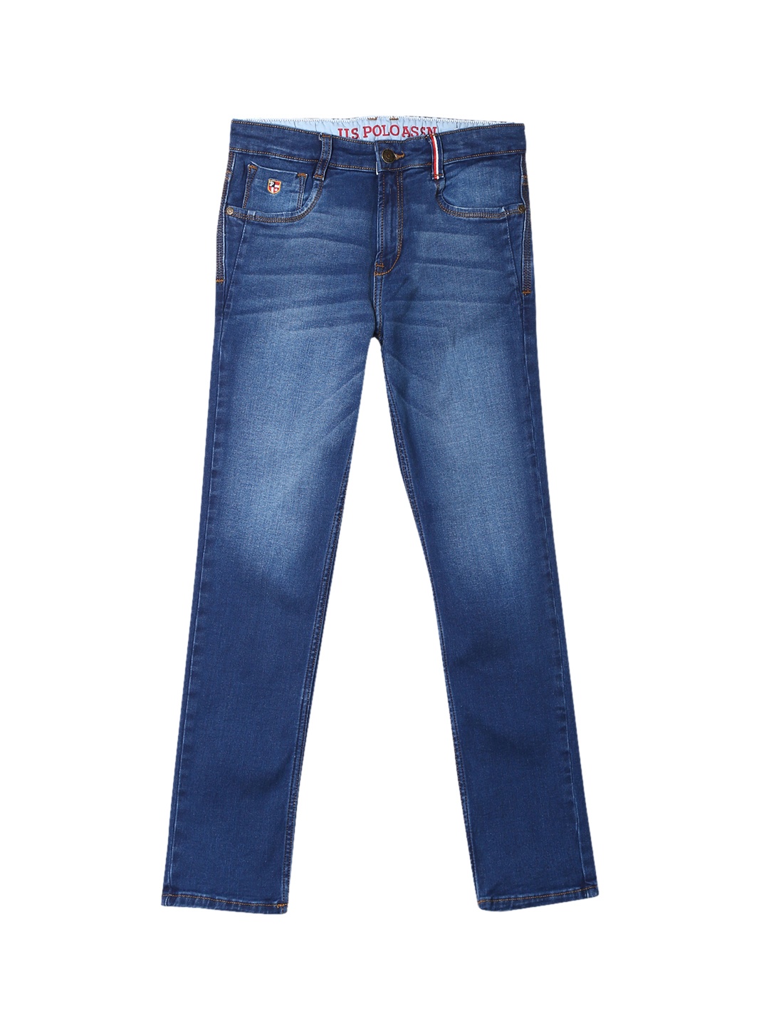 

U.S. Polo Assn. Kids Boys Blue Regular Fit Mid-Rise Clean Look Stretchable Jeans